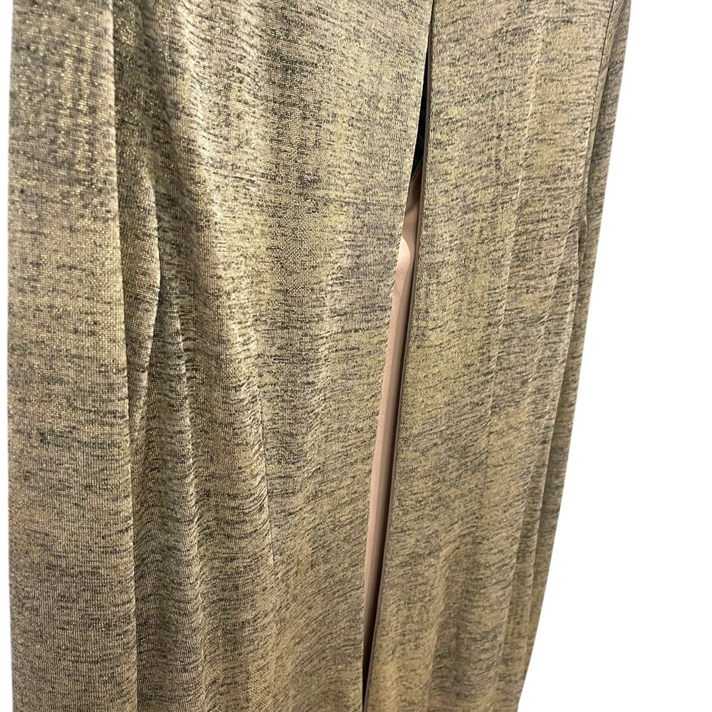 Vince Camuto Metallic Long Sleeves Shift Dress Midi Stretchy Lined Size 10 - Picture 6 of 12
